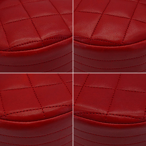 VINTAGE CHANEL MATELASSE CHAIN SHOULDER BAG RED LAMB SKIN GOLD HARDWARE 90335145
