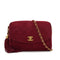 VINTAGE CHANEL MATELASSE FRINGE CHAIN SHOULDER BAG RED SUEDE GOLD HARDWARE 90335778