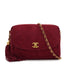 VINTAGE CHANEL MATELASSE FRINGE CHAIN SHOULDER BAG RED SUEDE GOLD HARDWARE 90335778