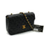 VINTAGE CHANEL MATELASSE HALF MOON CHAIN SHOULDER BAG BLACK LAMB SKIN 90329018