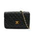 VINTAGE CHANEL MATELASSE HALF MOON CHAIN SHOULDER BAG BLACK LAMB SKIN 90329018