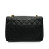 VINTAGE CHANEL MATELASSE HALF MOON CHAIN SHOULDER BAG BLACK LAMB SKIN 90329018