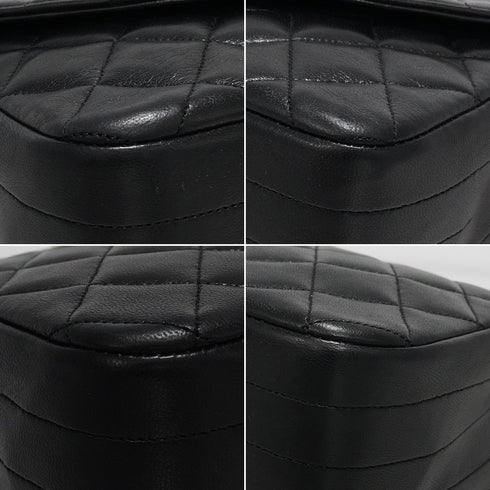 VINTAGE CHANEL MATELASSE HALF MOON CHAIN SHOULDER BAG BLACK LAMB SKIN 90329018