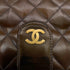 VINTAGE CHANEL MATELASSE HAND BAG BROWN LEATHER GOLD HARDWARE 90313327