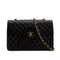 VINTAGE CHANEL MATELASSE TURN LOCK CHAIN SHOULDER BAG BLACK LAMB SKIN GOLD HARDWARE 90310304 - PURPOSE