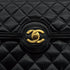 VINTAGE CHANEL MATELASSE TURN LOCK CHAIN SHOULDER BAG BLACK LAMB SKIN GOLD HARDWARE 90310304 - PURPOSE