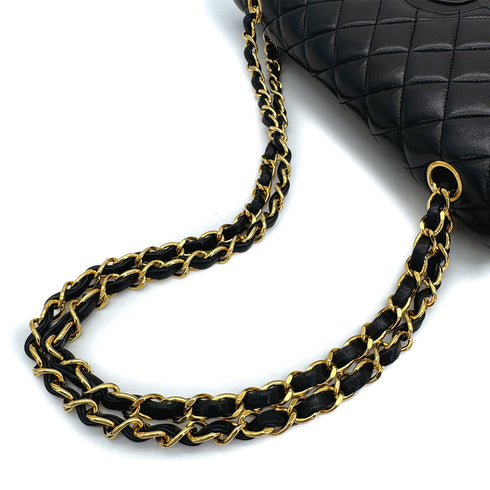 VINTAGE CHANEL MATELASSE TURN LOCK CHAIN SHOULDER BAG BLACK LAMB SKIN GOLD HARDWARE 90310304 - PURPOSE
