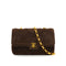 VINTAGE CHANEL MINI MATELASSE CHAIN SHOULDER BAG BROWN SUEDE GOLD HARDWARE 90335889