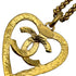 VINTAGE CHANEL NECKLACE COCOMARK HEART GOLD ACCESSORY 95P 90320160