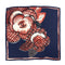 VINTAGE CHANEL SCARF COCOMARK CAMELLIA MOTIF NAVY RED SILK 90311301 - PURPOSE