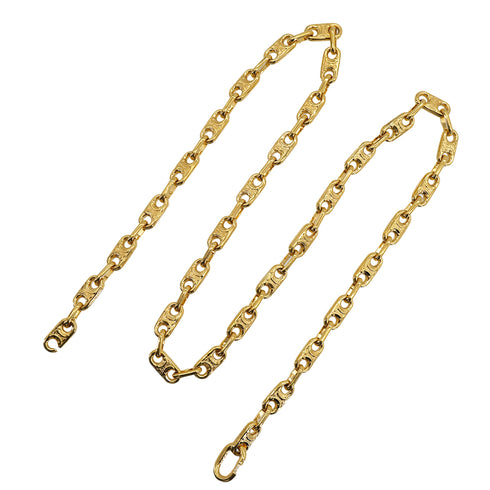 VINTAGE CELINE MACADAM LONG CHAIN NECKLACE GOLD ACCESSORY 90322190