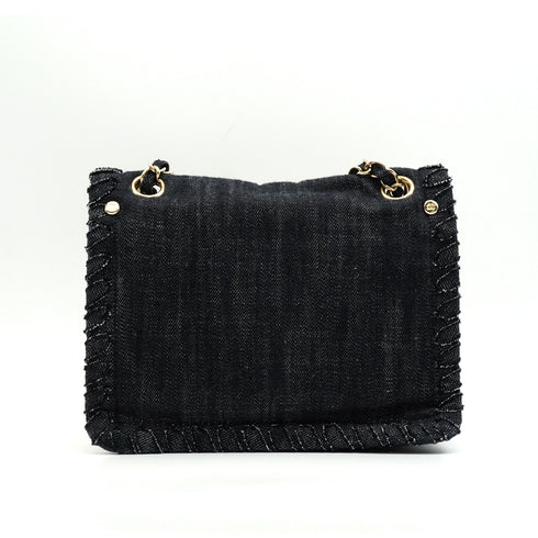 VINTAGE CHANEL 2.55 COCO NIGHT FIGHT CHAIN SHOULDER BAG BLUE DENIM GOLD HARDWARE 90346660