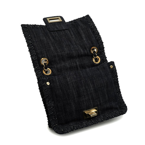 VINTAGE CHANEL 2.55 COCO NIGHT FIGHT CHAIN SHOULDER BAG BLUE DENIM GOLD HARDWARE 90346660