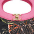CHANEL 31 LARGE 2018 MODEL LEAF PRINT HAND SHOULDER BAG PINK BLACK LAMB SKIN CANVAS GOLD HARDWARE 90340454