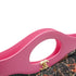 CHANEL 31 LARGE 2018 MODEL LEAF PRINT HAND SHOULDER BAG PINK BLACK LAMB SKIN CANVAS GOLD HARDWARE 90340454