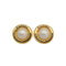 VINTAGE CHANEL 31 RUE CAMBON EARRINGS FAUX PEARL ROUND LOGO GOLD ACCESSORY 90335736