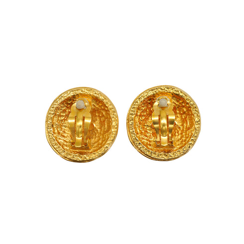 VINTAGE CHANEL 31 RUE CAMBON EARRINGS ROUND COCOMARK ACCESSORY 90335048