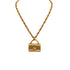 VINTAGE CHANEL BAG CHARM INSPIRED NECKLACE COCOMARK GOLD ACCESSORY 95P 90323149