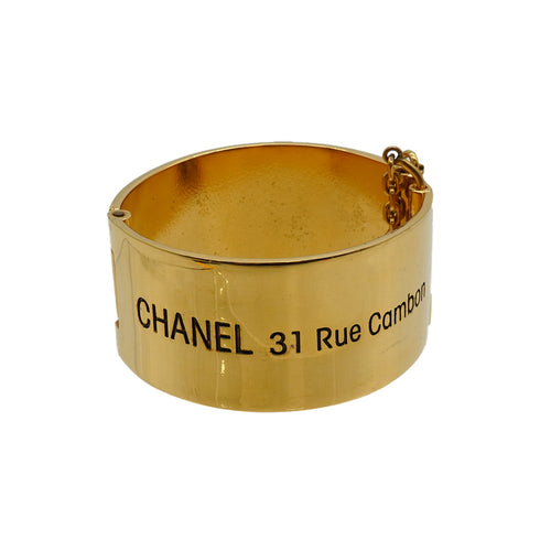 VINTAGE CHANEL BANGLE BRACELET 31 RUE CAMBON LOGO GOLD ACCESSORY 90347158