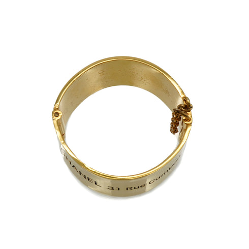 VINTAGE CHANEL BANGLE BRACELET 31 RUE CAMBON LOGO GOLD ACCESSORY 90347158