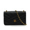 VINTAGE CHANEL BIAS STITCH CHAIN SHOULDER BAG NAVY LAMB SKIN GOLD HARDWARE 90343912