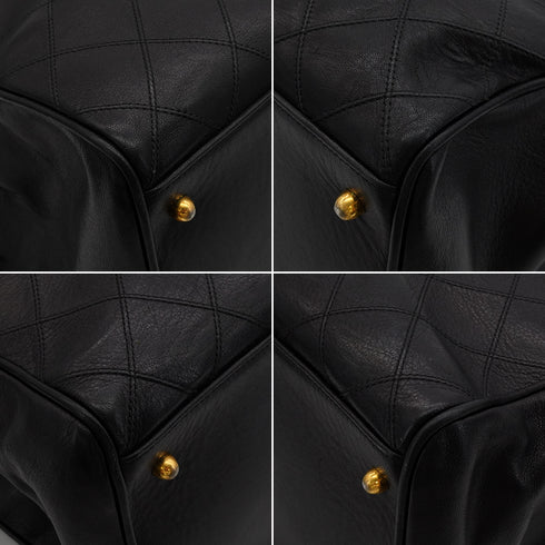 VINTAGE CHANEL BICOLORE SUPER MODEL CHAIN TOTE BAG BLACK LAMB SKIN GOLD HARDWARE 90342581
