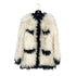 VINTAGE CHANEL BICOLOR FANTASY FUR COAT WHITE BLACK RTW 90319627