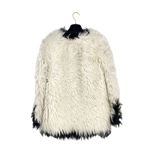 VINTAGE CHANEL BICOLOR FANTASY FUR COAT WHITE BLACK RTW 90319627