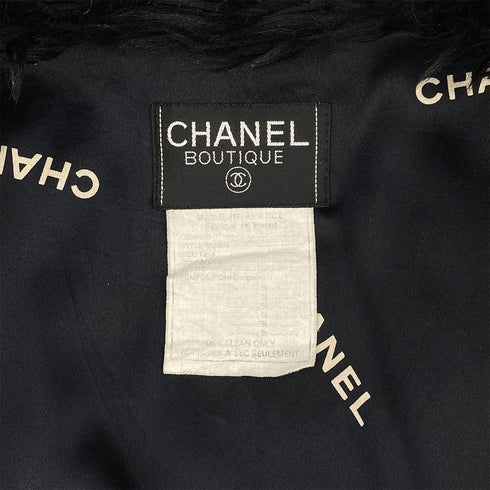 VINTAGE CHANEL BICOLOR FANTASY FUR COAT WHITE BLACK RTW 90319627