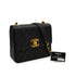 VINTAGE CHANEL BIC COCO CHAIN SHOULDER BAG BLACK LAMB SKIN GOLD HARDWARE 90345065