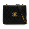 VINTAGE CHANEL BIC COCO CHAIN SHOULDER BAG BLACK LAMB SKIN GOLD HARDWARE 90345065