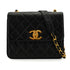 VINTAGE CHANEL BIC COCO CHAIN SHOULDER BAG BLACK LAMB SKIN GOLD HARDWARE 90345065