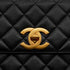 VINTAGE CHANEL BIC COCO CHAIN SHOULDER BAG BLACK LAMB SKIN GOLD HARDWARE 90345065