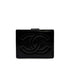 VINTAGE CHANEL BIG COCO BIFOLD COMPACT WALLET BLACK LAMB SKIN 90319141