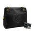 VINTAGE CHANEL BIG COCO CHAIN SHOULDER BAG BLACK CAVIAR SKIN GOLD HARDWARE 90326724