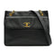 VINTAGE CHANEL BIG COCO CHAIN SHOULDER BAG BLACK CAVIAR SKIN GOLD HARDWARE 90335286