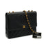 VINTAGE CHANEL BIG COCO CHAIN SHOULDER BAG BLACK LAMB SKIN GOLD HARDWARE 90341831