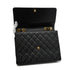 VINTAGE CHANEL BIG COCO CHAIN SHOULDER BAG BLACK LAMB SKIN GOLD HARDWARE 90341831