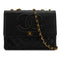 VINTAGE CHANEL BIG COCO CHAIN SHOULDER BAG BLACK LAMB SKIN GOLD HARDWARE 90327079