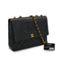 VINTAGE CHANEL BIG COCO CHAIN SHOULDER BAG BLACK LAMB SKIN GOLD HARDWARE 90327079