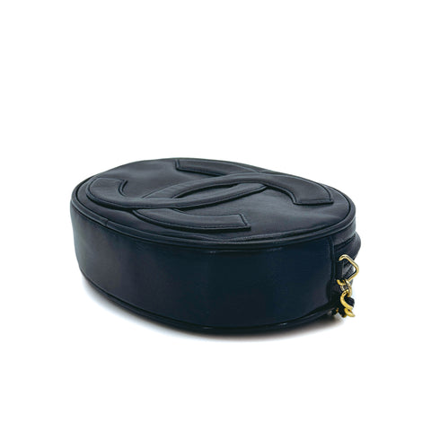 VINTAGE CHANEL BIG COCO CHAIN SHOULDER BAG FRINGE NAVY LAMB SKIN GOLD HARDWARE 90316886