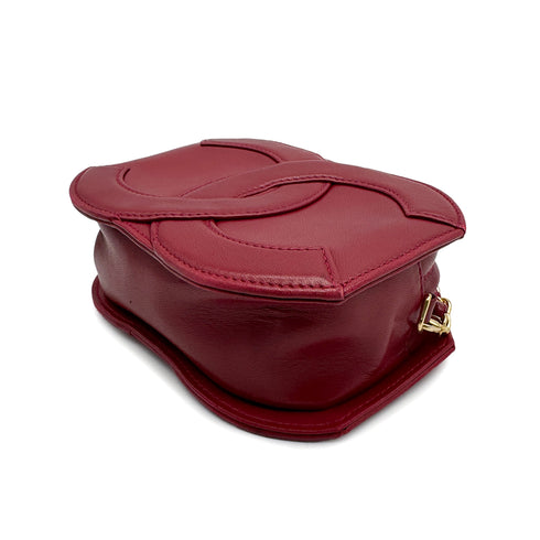VINTAGE CHANEL BIG COCO CHAIN SHOULDER BAG RED LAMB SKIN GOLD HARDWARE 90314395