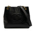 VINTAGE CHANEL BIG COCO CHAIN SHOULDER TOTE BAG BLACK LEATHER GOLD HARDWARE 90313397