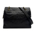 VINTAGE CHANEL BIG COCO CHAIN TOTE BAG BLACK LAMB SKIN GOLD HARDWARE 90315017