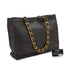VINTAGE CHANEL BIG COCO CHAIN TOTE BAG BROWN LEATHER GOLD HARDWARE 90331406