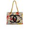 VINTAGE CHANEL BIG COCO CHAIN TOTE BAG MULTICOLOR COATED CANVAS HAWAII LIMITED EDITION GOLD HARDWARE 90343966