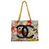 VINTAGE CHANEL BIG COCO CHAIN TOTE BAG MULTICOLOR COATED CANVAS HAWAII LIMITED EDITION GOLD HARDWARE 90343966
