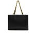 VINTAGE CHANEL BIG COCO CHAIN TOTE SHOULDER BAG BLACK LEATHER GOLD HARDWARE 90345505