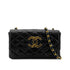 VINTAGE CHANEL BIG COCO MATELASSE CHAIN SHOULDER BAG BLACK LAMB SKIN GOLD HARDWARE 90315874