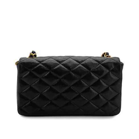 VINTAGE CHANEL BIG COCO MATELASSE CHAIN SHOULDER BAG BLACK LAMB SKIN GOLD HARDWARE 90315874
